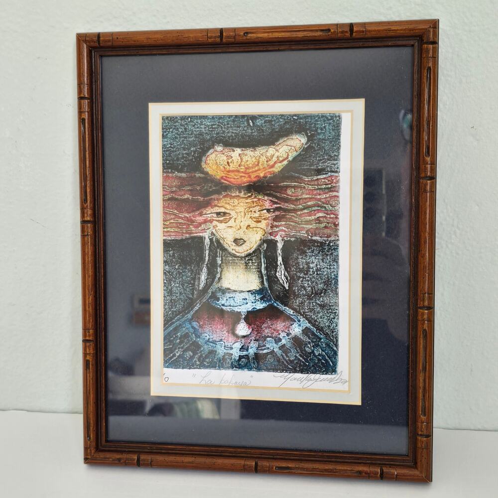 Martha Jimenez La Papaya Art Print Signed Numbered Cuban Art Matted Framed
